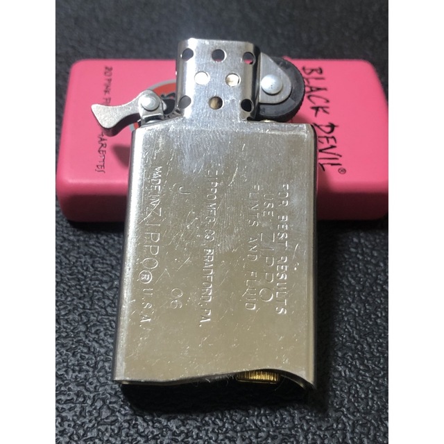 【未使用新品】2008年製スリムタイプ「ブラックデビル」ZIPPOジッポー