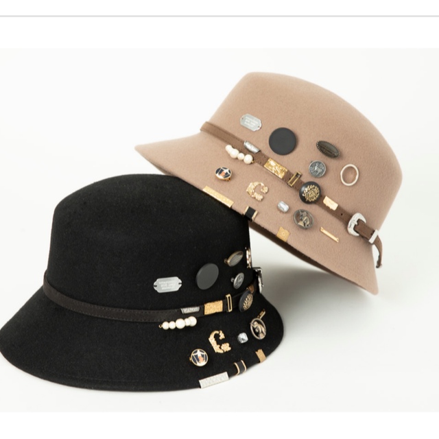 KISHIDAMIKI キシダミキ cloche hat 帽子 ブラック ハット