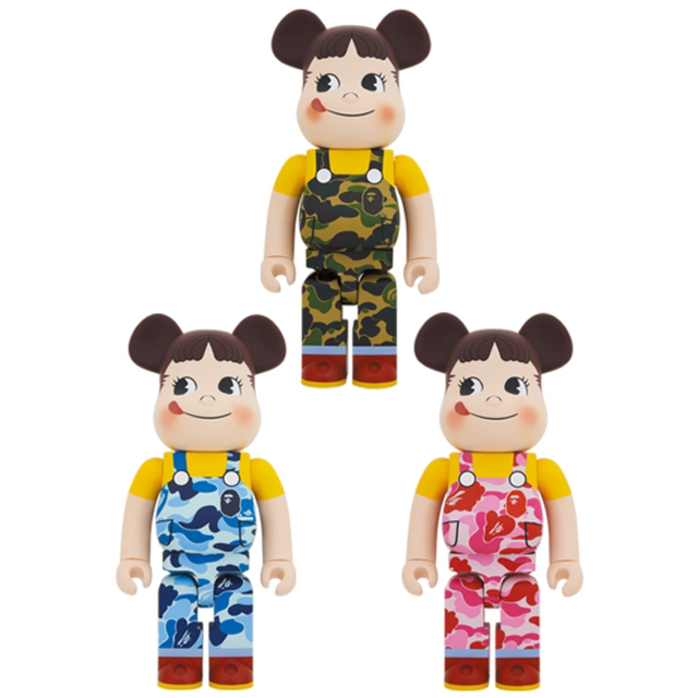 BE@RBRICK BAPEペコちゃん 1000％ GREENPINK／BLUE エンタメ/ホビーのフィギュア(その他)の商品写真