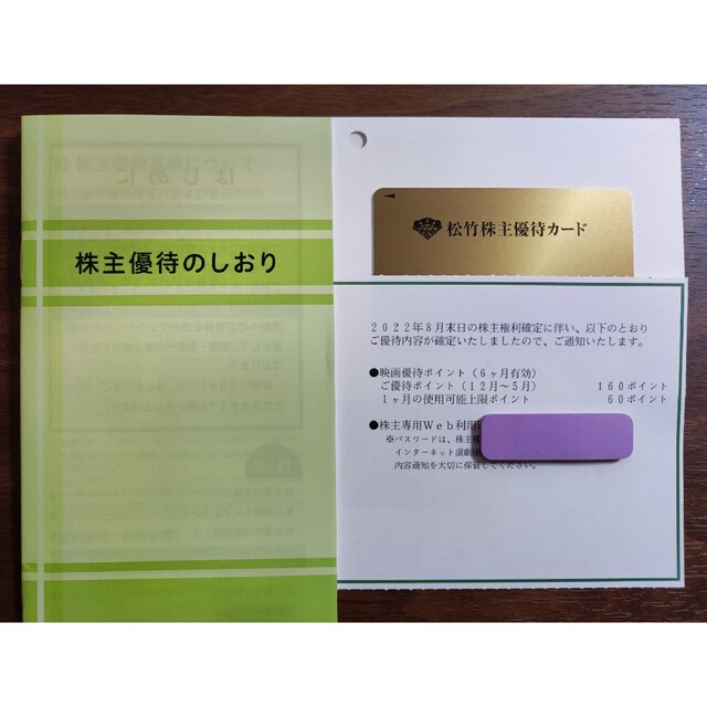松竹 株主優待カード 160P 【高品質】 2800円引き pro-s-pedelec.de