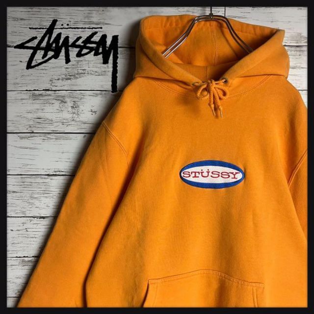 2年保証』 STUSSY センター刺繍ロゴ 人気カラー 入手困難パーカー