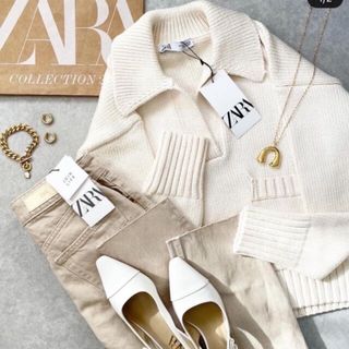 ザラ(ZARA)のZARA ポロネックニットセーター キーネック(ニット/セーター)