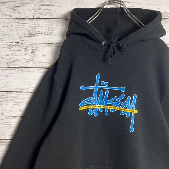 【大人気】 STUSSY パーカー センターロゴ 即完売 入手困難 希少L 美品 【大人気】 STUSSY パーカー センターロゴ 即完売 入手困難 希少L 美品