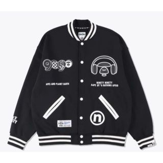 アベイシングエイプ(A BATHING APE)の9090 a bathing apeスタジャン ブラック　XL　黒　新品未開封品(スタジャン)