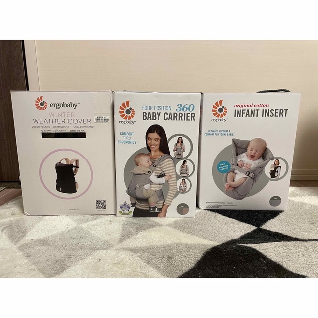 Ergobaby(エルゴベビー)のErgobaby 抱っこ紐・ベビーインサート・フリースカバー　ベビーセット キッズ/ベビー/マタニティの外出/移動用品(抱っこひも/おんぶひも)の商品写真