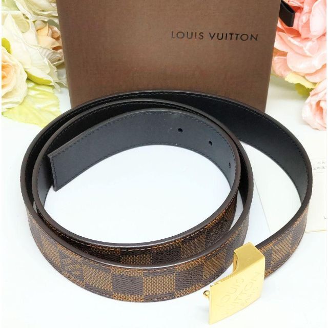 逸品】 VUITTON LOUIS - VUITTONベルトダミエサンチュールキャレエベヌ