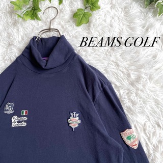 ビームス(BEAMS)のBEAMS GOLF タートルネックシャツ　ビームスゴルフ　パープルレーベル　紺(ウエア)