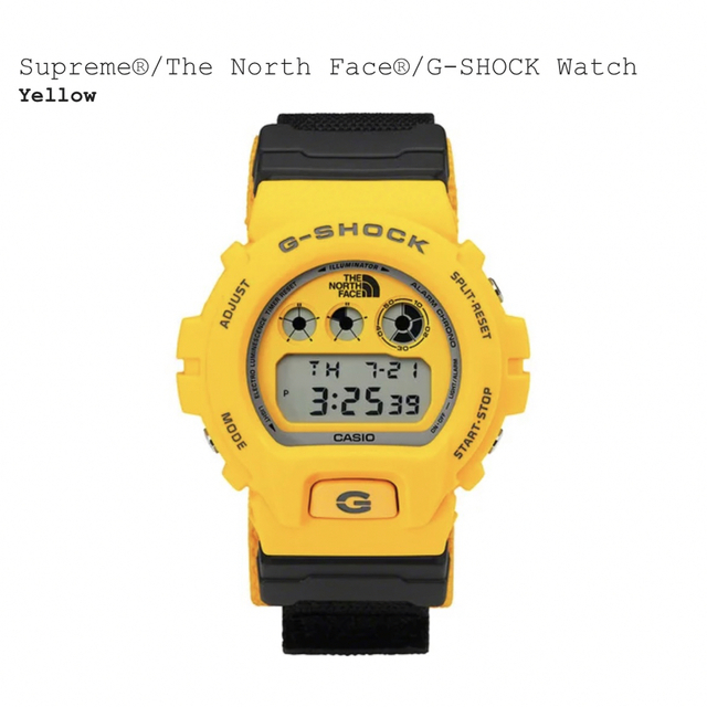 腕時計(デジタル)Supreme × The North Face × G-Shock イエロー