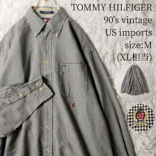 トミーヒルフィガー(TOMMY HILFIGER)の90s★一点物US輸入★トミーヒルフィガー 長袖ボタンダウンシャツ ピンチェック(シャツ)