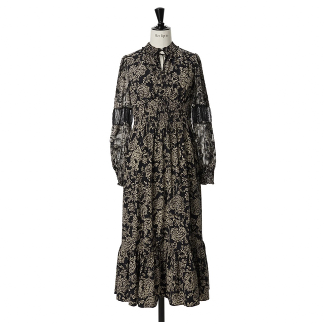 Herlipto Winter Floral Long-sleeve Dress