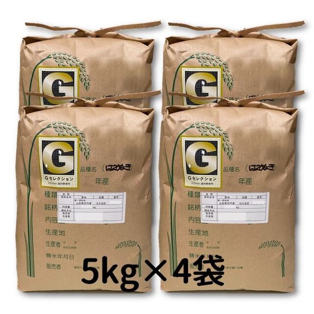 山形県庄内産 食べ比べセット 白米20kg Ｇセレクション - 米・雑穀・粉類