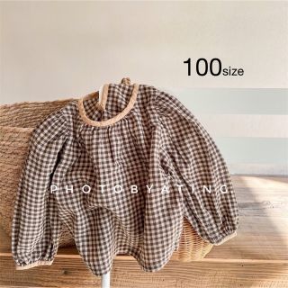 チェック柄トップス⭐︎100サイズ⭐︎ 海外こども服　韓国子供服(その他)