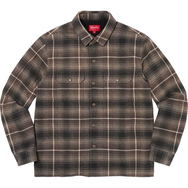 Supreme Shearling Lined Flannel Shirt M