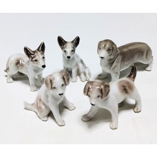 オキュパイドジャパン 犬のフィギュリン 5体セット【レトロ・ヴィンテージ】(置物)