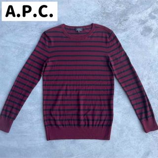 アーペーセー(A.P.C)のA.P.C.  ボーダーニット セーター ワインレッド × ブラック M(ニット/セーター)