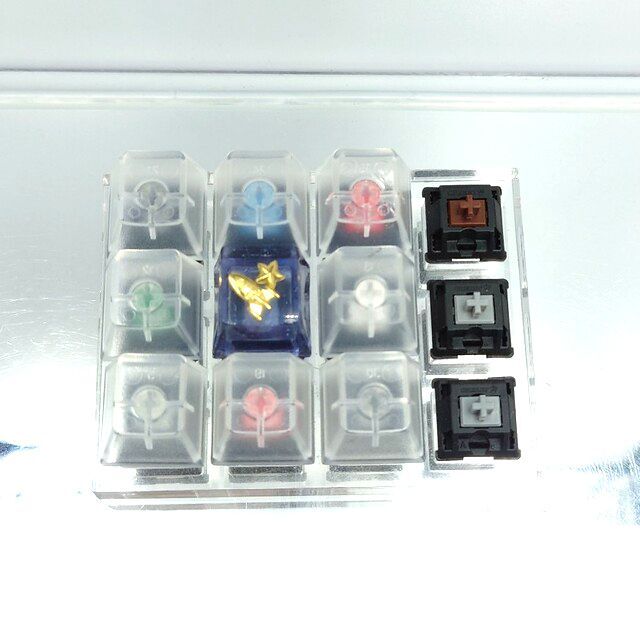 自作キーキャップ ロケットと星 金色② ゴールド系 キートップ keycap