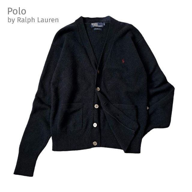 POLO RALPH LAUREN(ポロラルフローレン)のラムウール100% ポロバイラルフローレン カーディガン 紺色 ネイビー S メンズのトップス(カーディガン)の商品写真