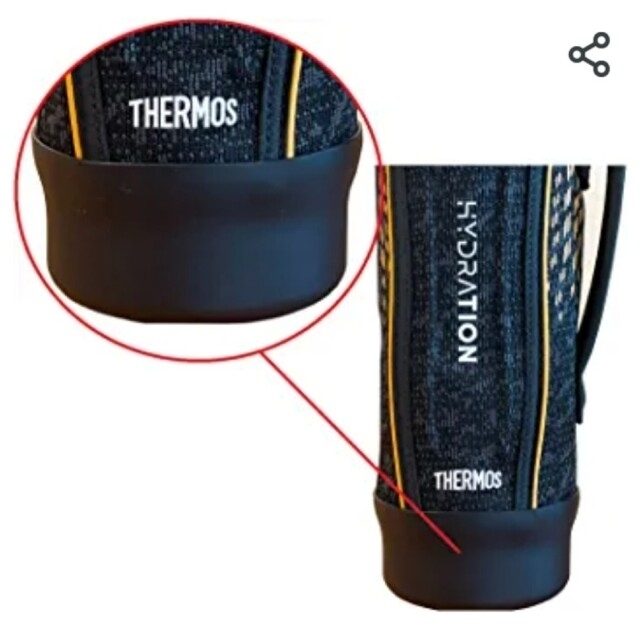 THERMOS(サーモス)のサーモス水筒1㍑ゴムカバー、ストラップとセットも可能 インテリア/住まい/日用品のキッチン/食器(その他)の商品写真