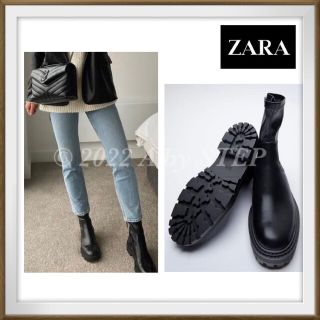 ザラ(ZARA)のs281完売品❗️ ザラ トラックソール ストレッチブーツ プラットフォームブー(ブーツ)