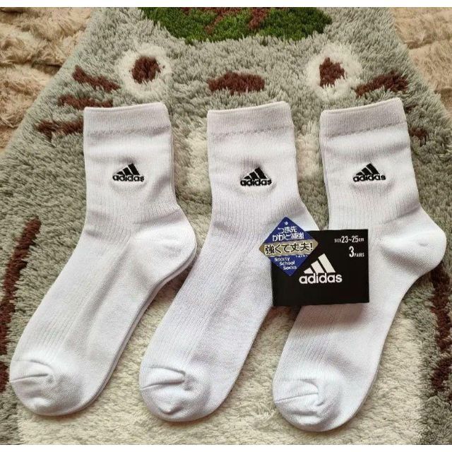 adidas 靴下 白 23~25cm ソックス 3足セット | フリマアプリ ラクマ