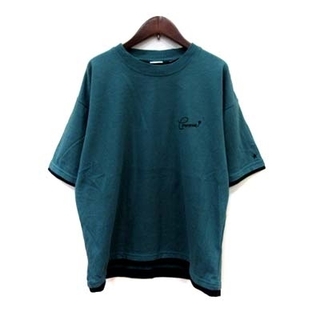 コンバース Tシャツ カットソー フェイクレイヤード M グリーン ブラック