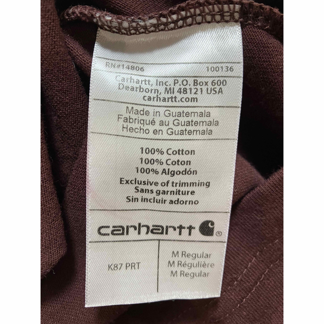 carhartt(カーハート)のカーハート ワークブランド バーガンディー ポケT ポケットTシャツ メンズのトップス(Tシャツ/カットソー(半袖/袖なし))の商品写真