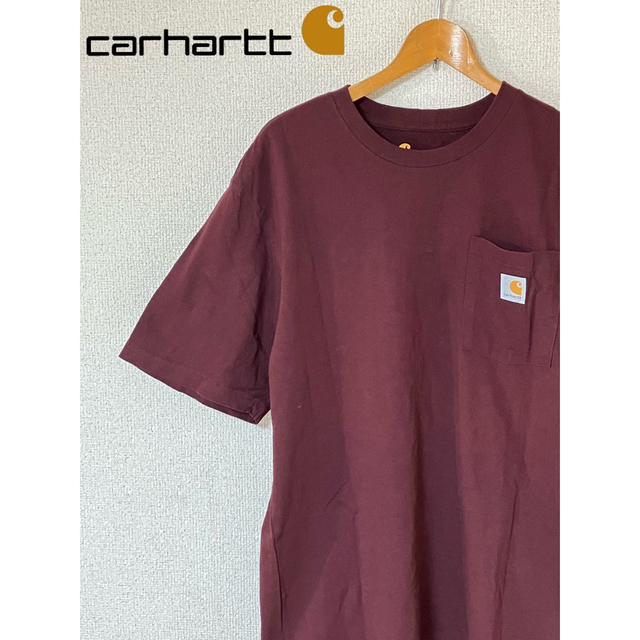 carhartt(カーハート)のカーハート ワークブランド バーガンディー ポケT ポケットTシャツ メンズのトップス(Tシャツ/カットソー(半袖/袖なし))の商品写真