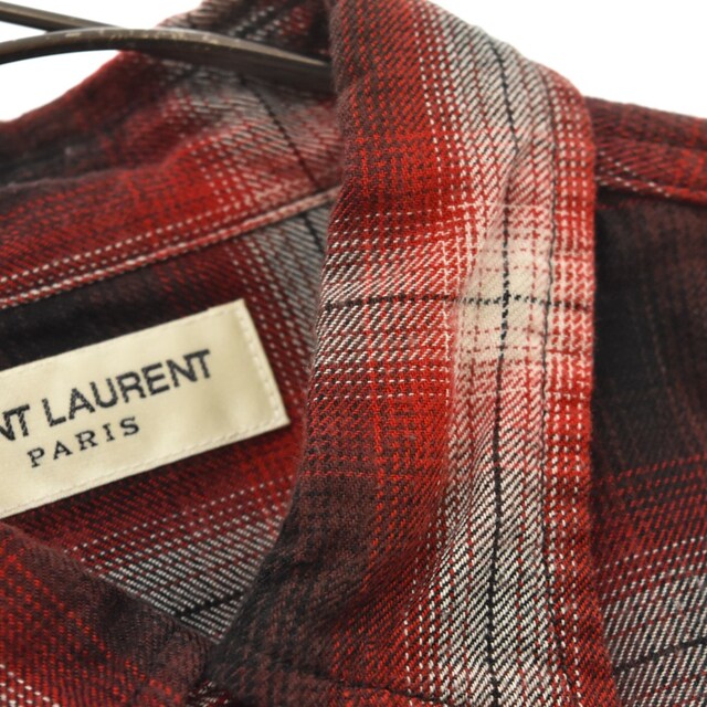 Saint Laurent(サンローラン)のSAINT LAURENT PARIS サンローランパリ 16AW オンブレチェックウエスタン長袖シャツ レッド 398063 Y864M メンズのトップス(シャツ)の商品写真