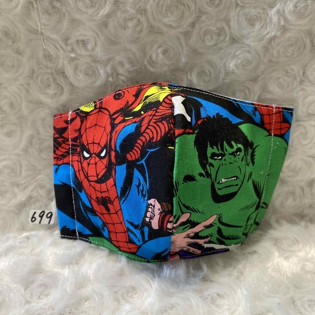 アベンジャーズ♡スパイダーマンインナーマスク♡立体♡子供699 ハンドメイドのキッズ/ベビー(外出用品)の商品写真