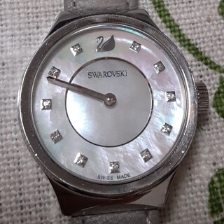スワロフスキー(SWAROVSKI)のスワロフスキー　腕時計　グレー　シェル文字盤(腕時計)