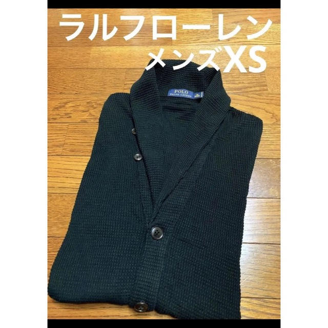 Ralph Lauren(ラルフローレン)のラルフローレン ワッフル  リブ ニット カーディガン ブラック NO817 メンズのトップス(カーディガン)の商品写真