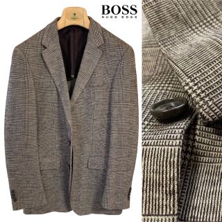 ヒューゴボス(HUGO BOSS)の美品/HUGO BOSS/ウールエラスチン/グレンチェック/ストレッチジャケット(テーラードジャケット)