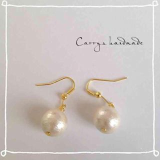 コットンパールピアス♡(ピアス)