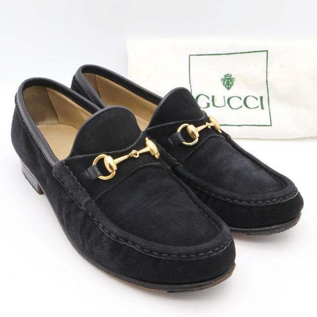 《人気》GUCCI ローファー ブラック スエード ホースビット金具 22cm | フリマアプリ ラクマ