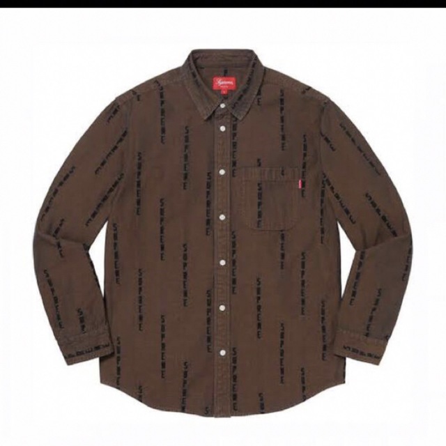 Supreme Logo Stripe Jacquard Denim Shirt