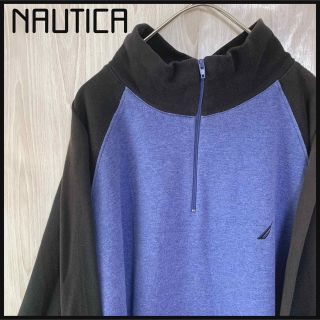 ノーティカ(NAUTICA)のノーティカ ハーフジップスウェットトレーナーワンポイントロゴ刺繍ロゴ ラグラン(スウェット)