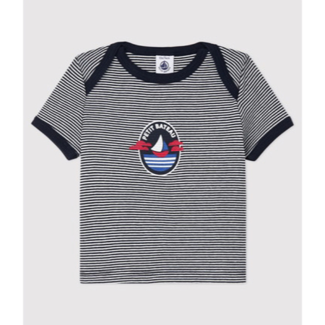 PETIT BATEAU(プチバトー)のプチバトーTシャツ　ボーダー　プチバトー　ミラレプリント半袖Tシャツ　36m キッズ/ベビー/マタニティのキッズ服男の子用(90cm~)(Tシャツ/カットソー)の商品写真