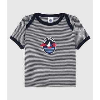 プチバトー(PETIT BATEAU)のプチバトーTシャツ　ボーダー　プチバトー　ミラレプリント半袖Tシャツ　36m(Tシャツ/カットソー)
