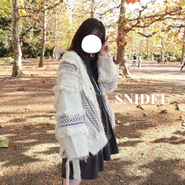 ファーライクレースニットカーディガン SNIDEL