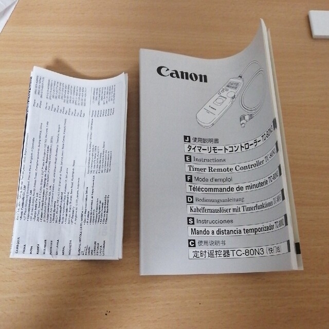 Canon(キヤノン)のCanon キャノン 純正 タイマーリモートコントローラー TC-80N3 スマホ/家電/カメラのカメラ(その他)の商品写真