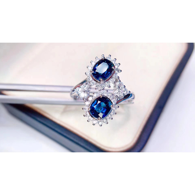 お買い得!】 ダイヤ ブルーサファイア ⭐天然 リング 1.2ct k18