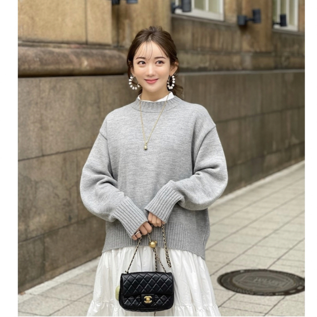 【HYEON】ヘヨン　pumpkin knit / grey