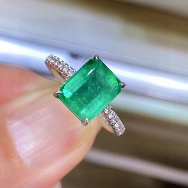 天然 エメラルド ダイヤ リング3.62ct k18 ¥ - リング(指輪)