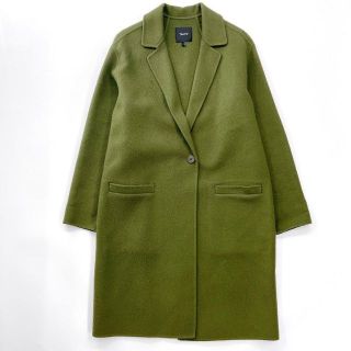 高級】セオリー ロングコート カシミヤ混 ロング チェスター グリーン