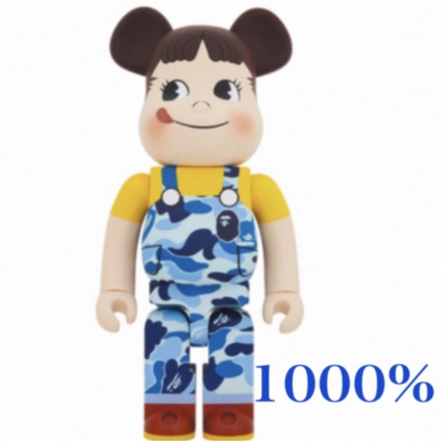 BE@RBRICK(ベアブリック)のBE@RBRICK  BAPE(R) × ペコちゃん 1000% ブルー ハンドメイドのおもちゃ(フィギュア)の商品写真