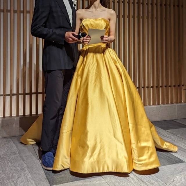 現品限り一斉値下げ! ウェディングカラードレス イエロー 結婚式 黄色