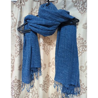 マライカ(MALAIKA)の藍染め　ストール　ラオス手織り布　新品未使用(ストール/パシュミナ)