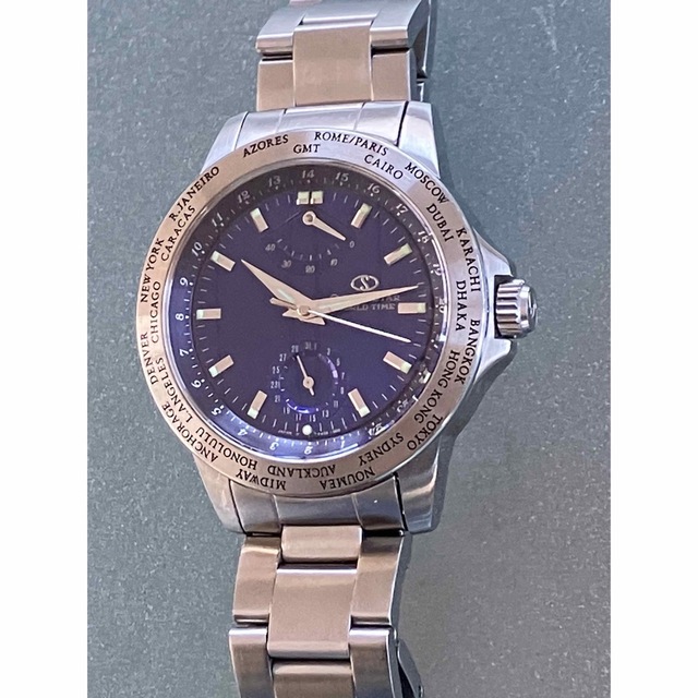 ORIENT(オリエント)のラストセール オリエントスターワールドタイム自動巻文字盤ブルー メンズの時計(腕時計(アナログ))の商品写真