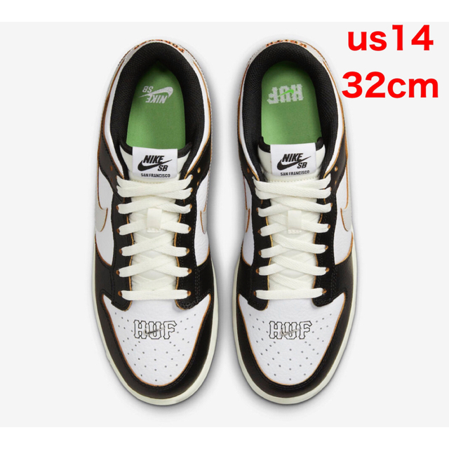 2022最新のスタイル NIKE - HUF x NIKE SB DUNK LOW us14 32cm
