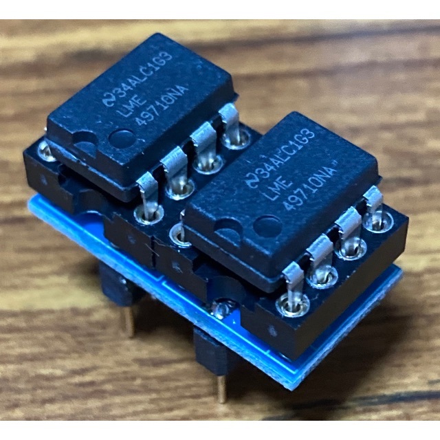 LME49710NA(1回路)を2個取り付けた　デュアル　オペアンプ　(2回路)